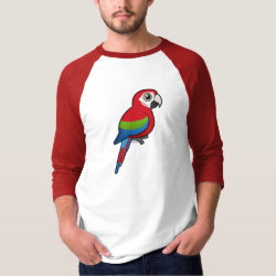 Birdorable Green-winged Macaw Men's Basic 3/4 Sleeve Raglan T-Shirt