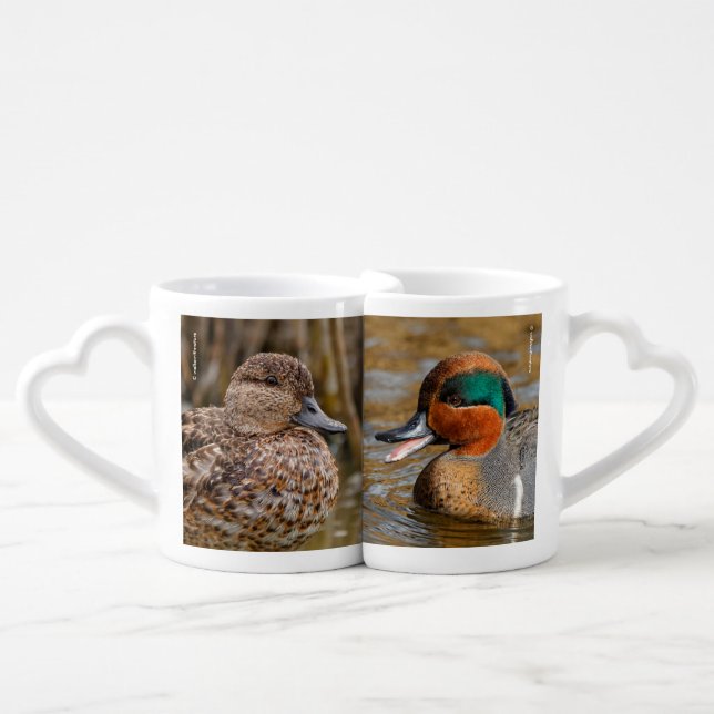 Green-Winged Teals Coffee Mug Set (Front Nesting)