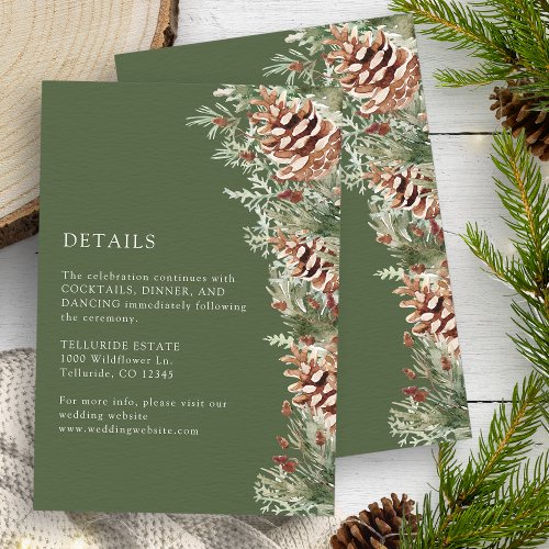 Green Winter Details Card