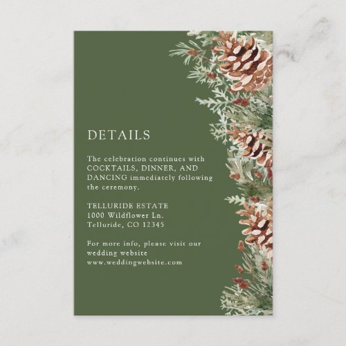 Green Winter Details Card