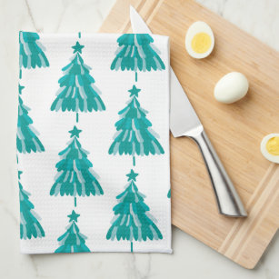 Christmas Stamp Green Tea Towel | Geometry