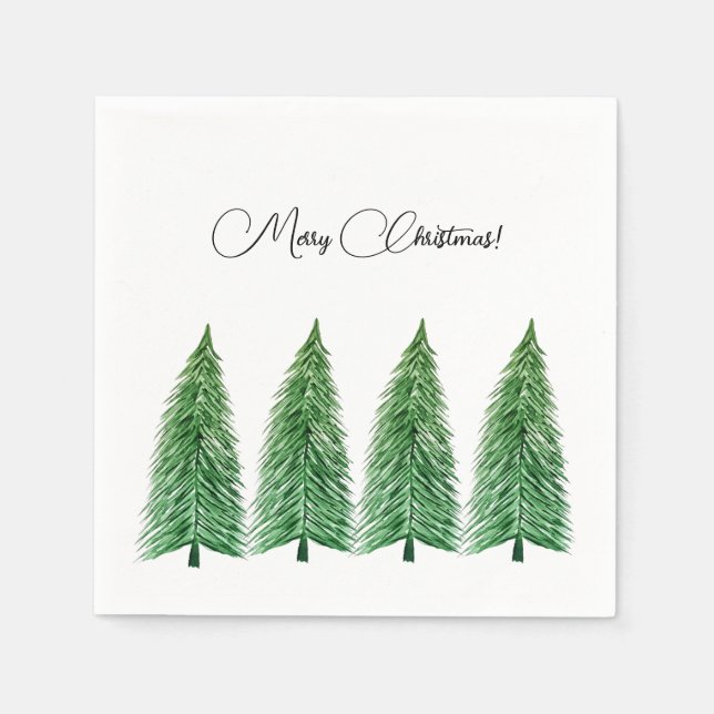 Green Winter Holiday Country Beauty Napkins (Front)