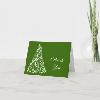 Green Winter Holiday Thank You Card card