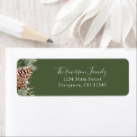Green Winter Return Address label<br><div class="desc">Green Winter Return Address label. Add a finishing touch to your invitations with our green return address labels,  part of the "Elegant Winter Pinecone Greenery Wedding Suite." These labels feature hand-painted greenery and pine boughs,  ensuring a cohesive and elegant look from the moment your invitations arrive.</div>