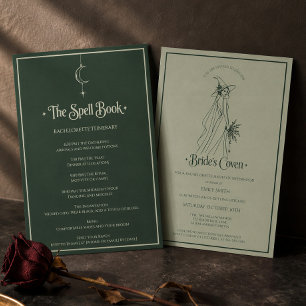 Green Witch Bachelorette Coven Itinerary Invitation