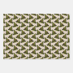 Green Witch Cottage Core  Wrapping Paper Sheets