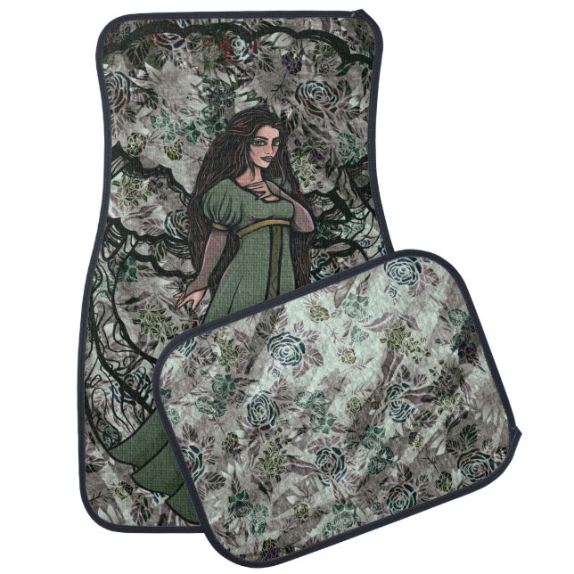 Green Witch Druid Nature Goddess Woods             Car Floor Mat (Set)