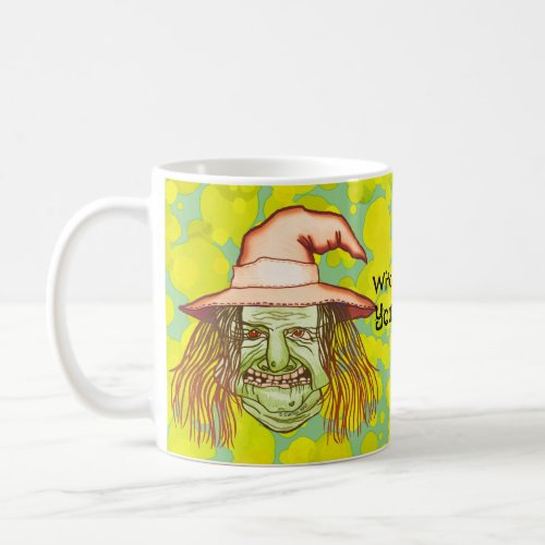 Green Witch Face mug