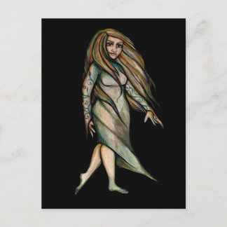 Green Witch Goddess Art Proud Paganism Art Postcard