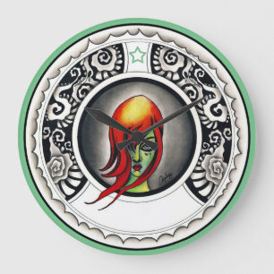 Green Witch Large Clock