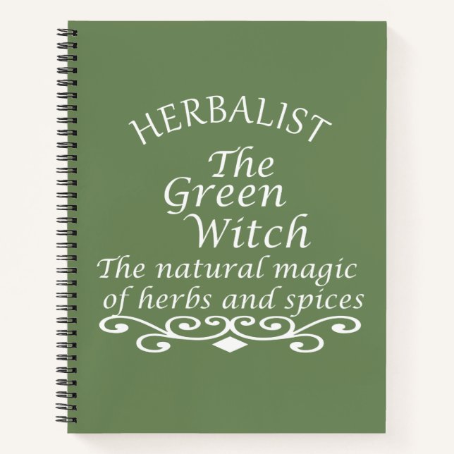 Green witch magic natural medicine Herbalist Notebook (Front)