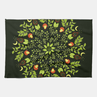 Green Witch Mandala - Potions and Mushrooms Kitchen Towel