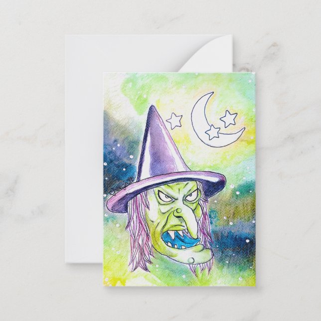 Green Witch Note Card (Front)
