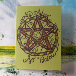 Green Witch Pagan Pentacle Nature Wicca Card