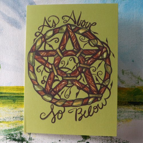 Green Witch Pagan Pentacle Nature Wicca       Card