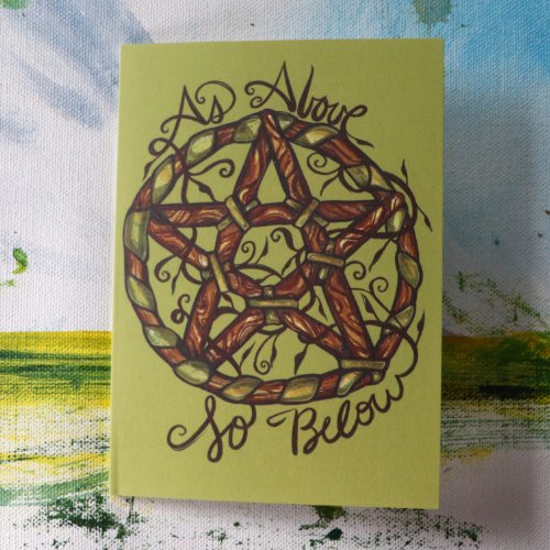 Green Witch Pagan Pentacle Nature Wicca            Card