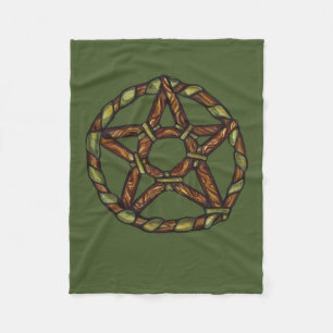 Green Witch Pagan Pentacle Nature Wicca            Fleece Blanket