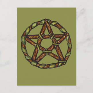 Green Witch Pagan Pentacle Nature Wicca            Postcard