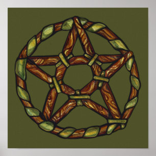 Green Witch Pagan Pentacle Nature Wicca Poster