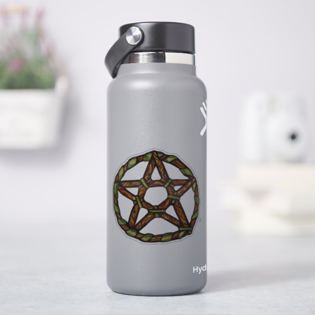 Green Witch Pagan Pentacle Nature Wicca            Sticker (HydroFlask)