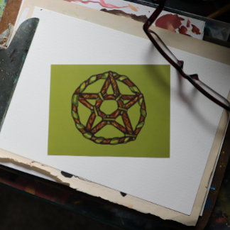 Green Witch pentagram Nature Witches               Postcard