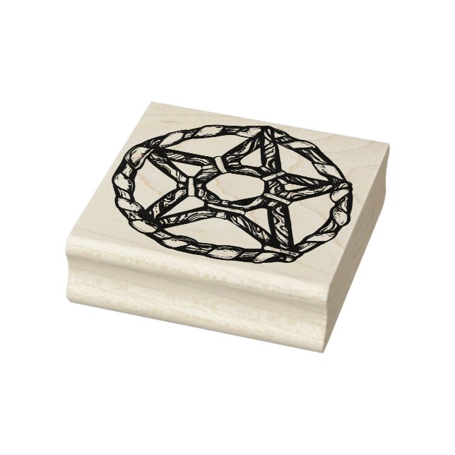 Green Witch pentagram Nature Witches               Rubber Stamp (Stamp)