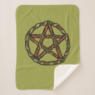 Green Witch pentagram Nature Witches               Sherpa Blanket