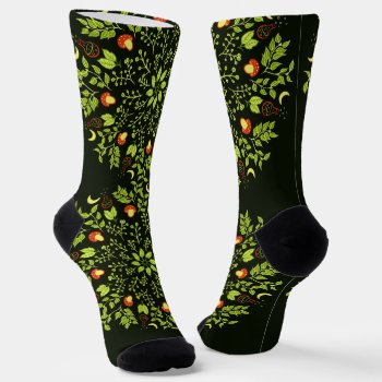 Green Witch Potion Mushroom Plants Fun Nature Socks by borianag at Zazzle