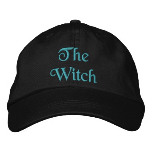 Green Witch Quote Turquoise Black  Embroidered Baseball Cap
