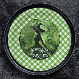 Green Witch Wickedly Good Time Halloween Birthday Paper Plates