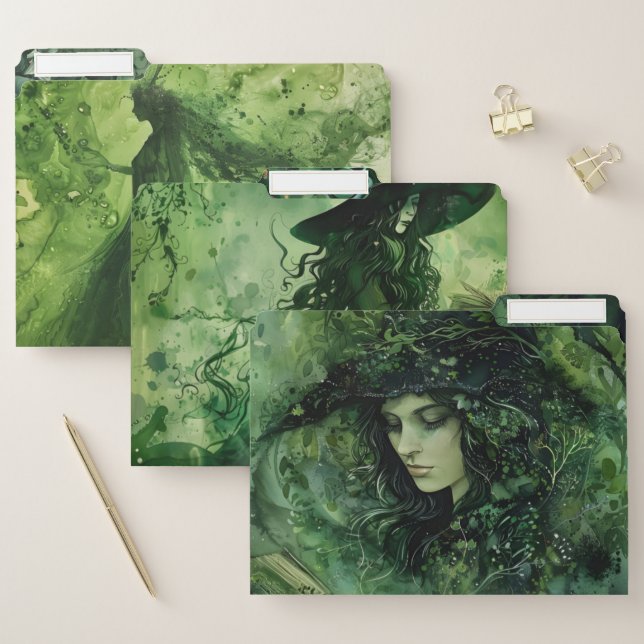 Green Witches File Folder (Set)