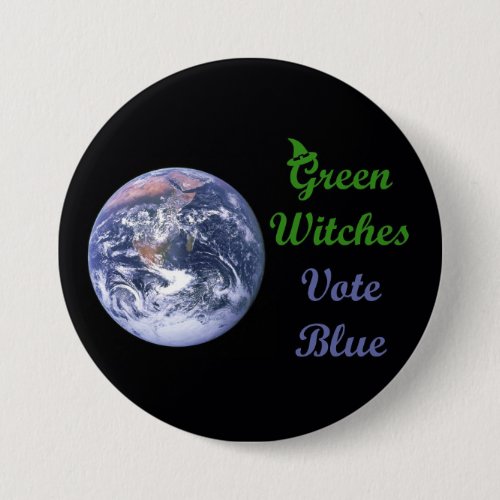 Green Witches Vote Blue Button