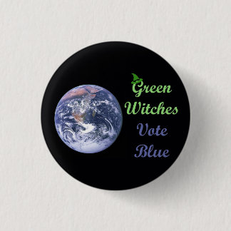 Green Witches Vote Blue (light green) Button