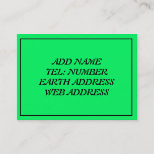 Green with Black Frame Business Card