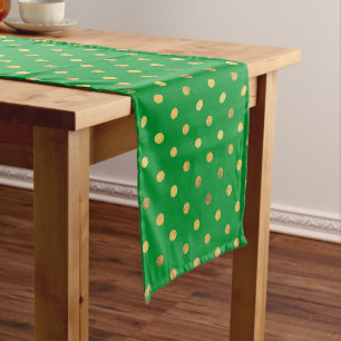 Green with Gold Glitter Dots  Medium Table Runner