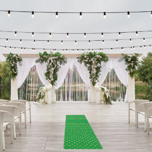 Green with Gold Glitter Dots  Outdoor Rug