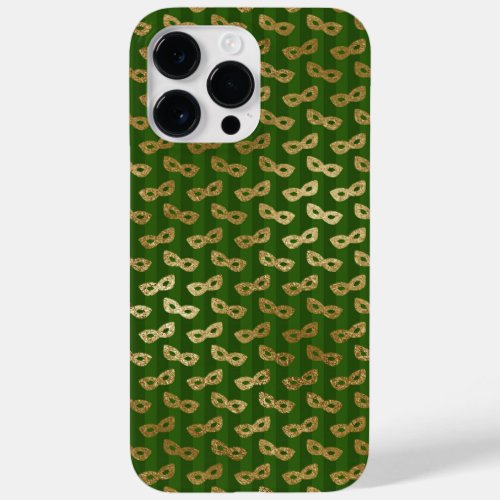 GREEN WITH GOLD MARDI GRAS MASKS Case_Mate iPhone 14 PRO MAX CASE