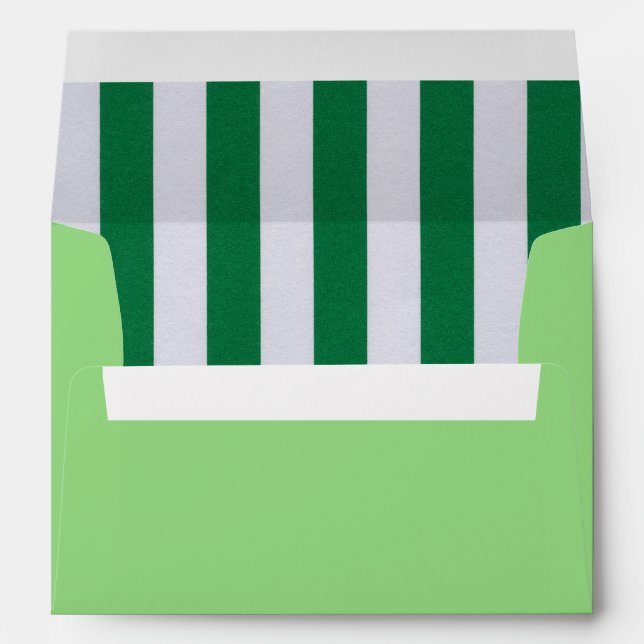 Green with Green Candy Stripe A7 Envelope (Back (Bottom))