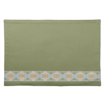 Green With Peach Floral Accent