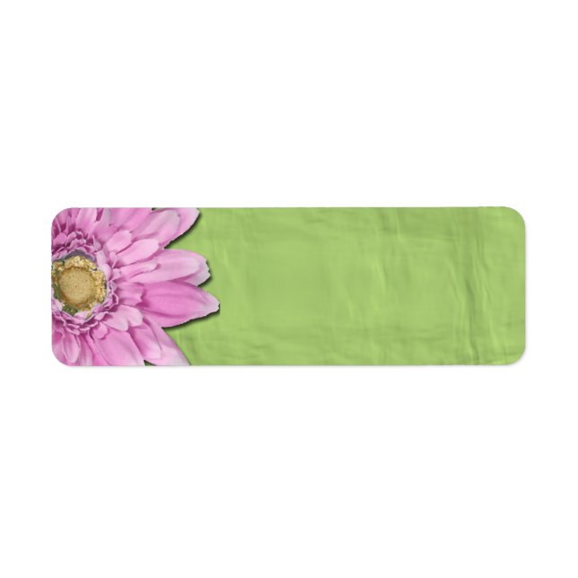 Green with Pink Daisy Blank Labels (Front)