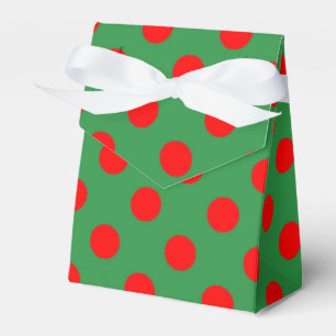 Green with red polka dots favor boxes
