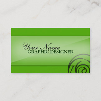 Green with Spiral Graphic Designer Business Card