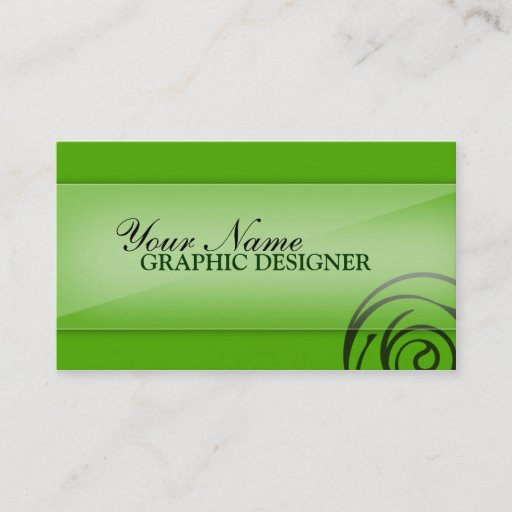 Customizable Green with Spiral Graphic Designer Business Cards