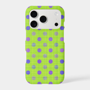 Green with textured purple dots iPhone 17 pro case