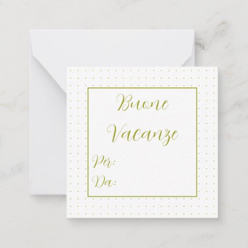 Green With White Buon Natale Greeting Note Card | Zazzle