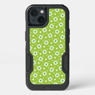 GREEN WITH WHITE DAISIES iPhone 13 CASE