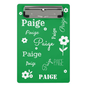 Green with White Flowers, Customized Mini Clipboard