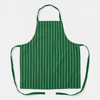 Green with White Pinstripe Pattern Apron