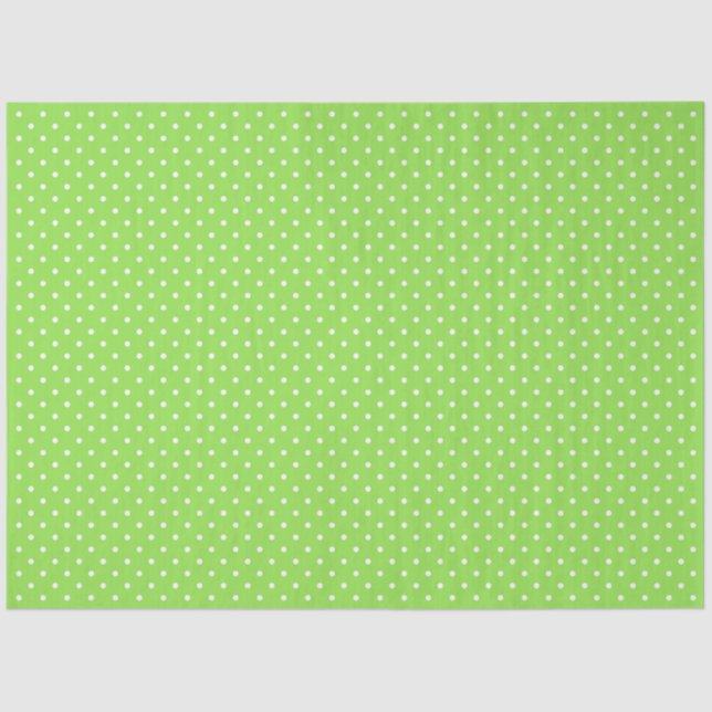 Green With White Polka Dots Tissue Paper (Front)