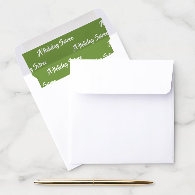 Green with White Text Envelope Liner (Desk)